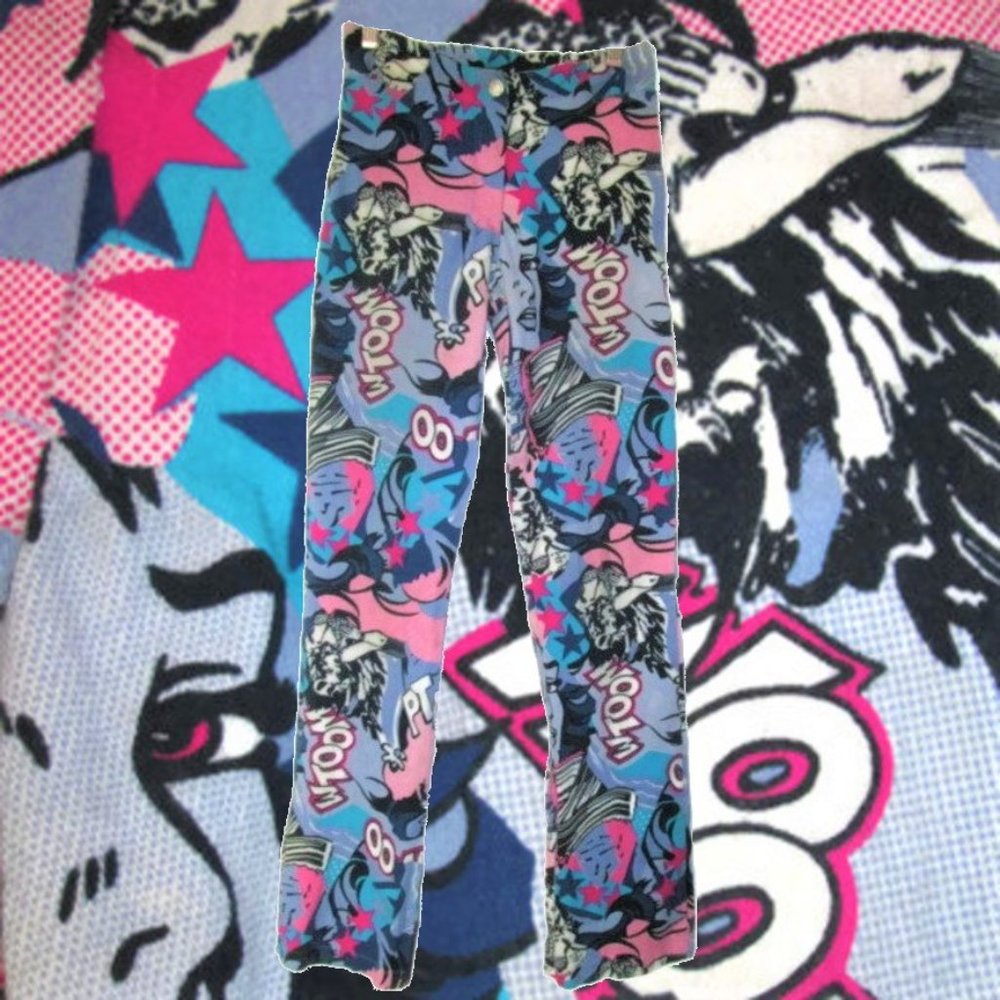 1990 vintage comic book pop art jeans size xs 4
